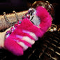 Fashion crystal plush phone case