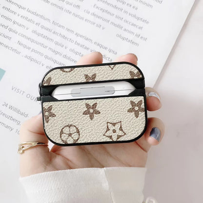 Retro flower  leather Airpods case