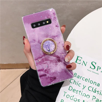 Gold Leaf Marble Bracket Soft Phone Case - LVCASE