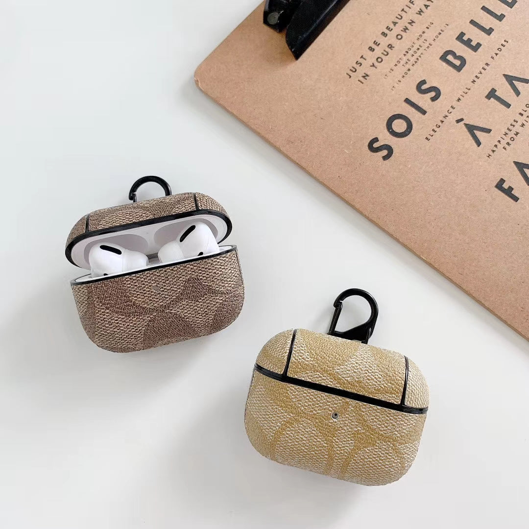 Retro flower leather Airpods case