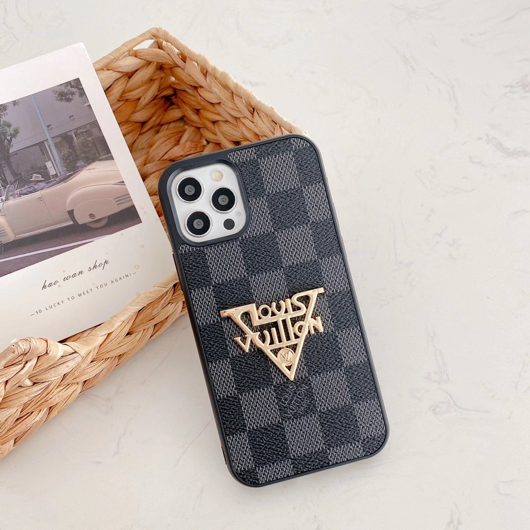 Fashion metal logo phone case