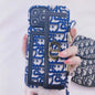 Gold thread embroidery messenger bracket phone case for iPhone