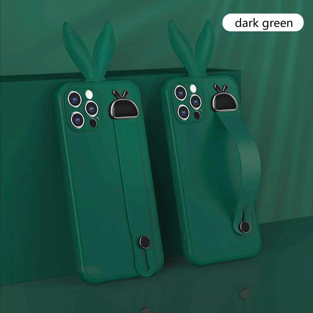 Rabbit ear silicone wristband phone case