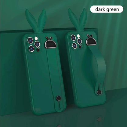 Rabbit ear silicone wristband phone case