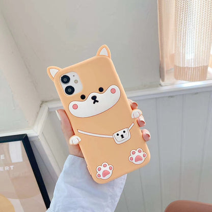 Cartoon kitten silicone phone case