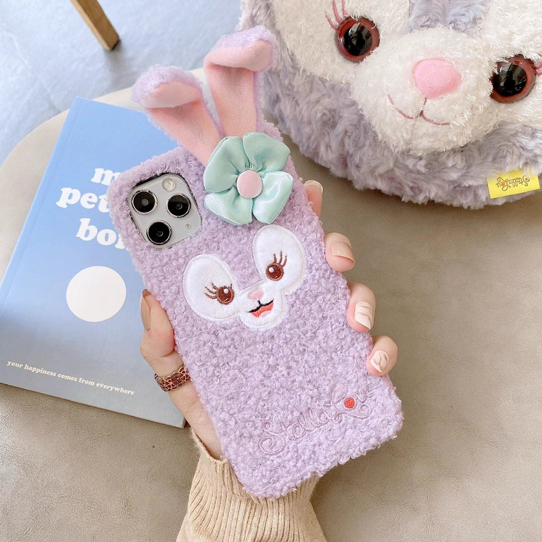 Cute rabbit plush phone case