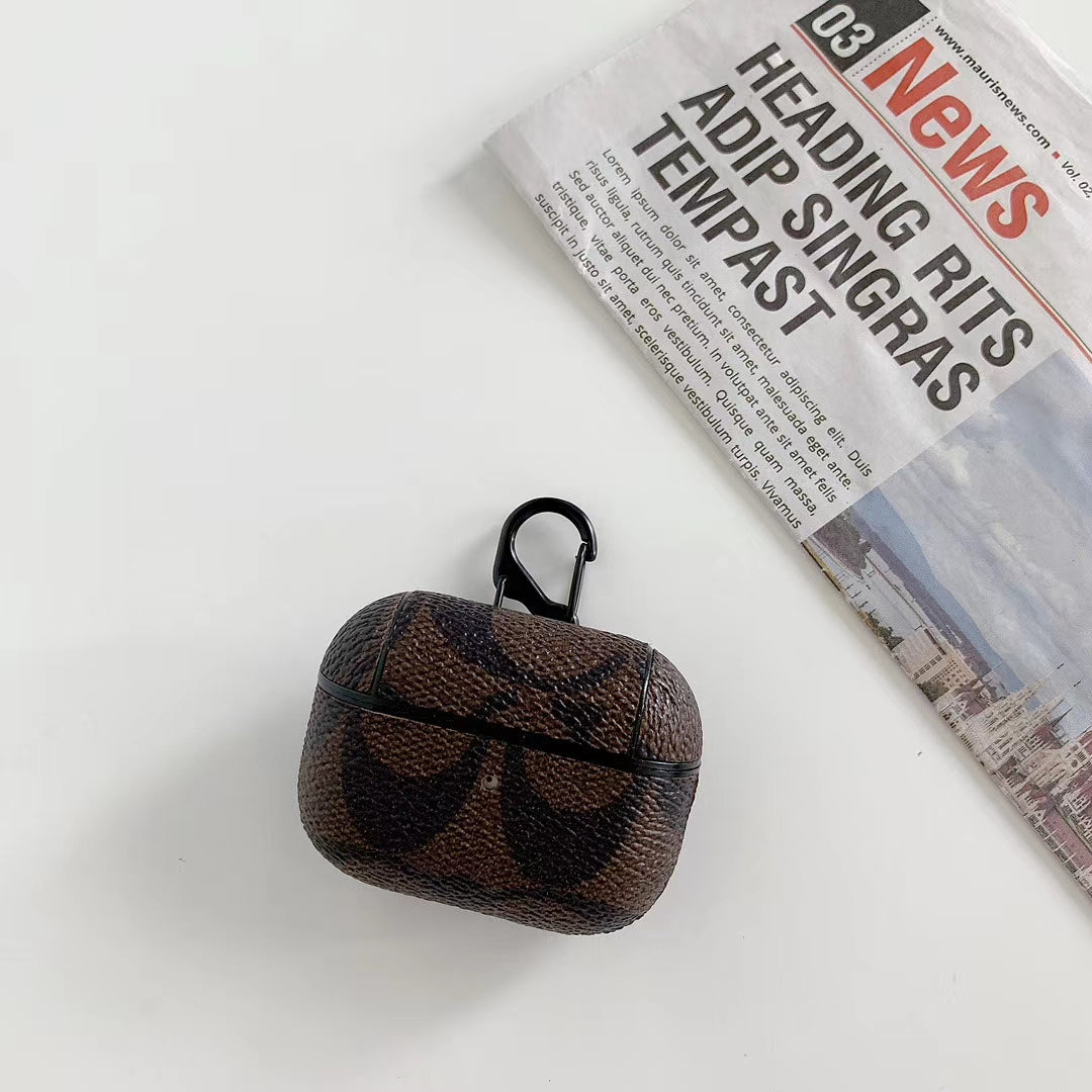 Retro flower leather Airpods case