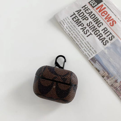 Retro flower leather Airpods case