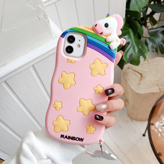 Cartoon prone pony silicone  phone case