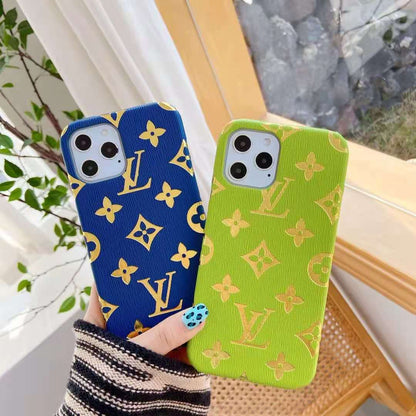 Bronzing pattern leather phone case