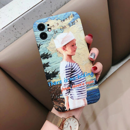 Personalized oil painting couple phone case