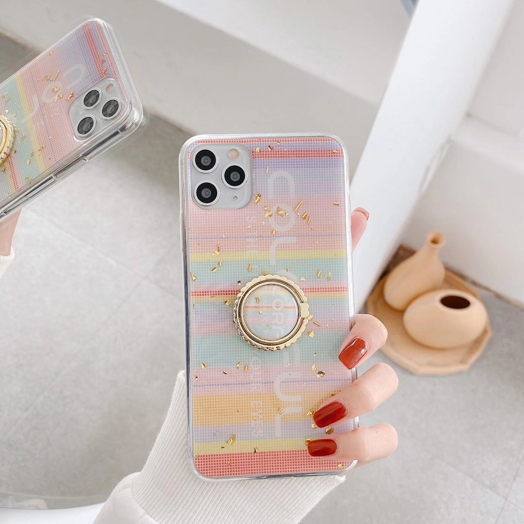 Pink gold foil stand phone case