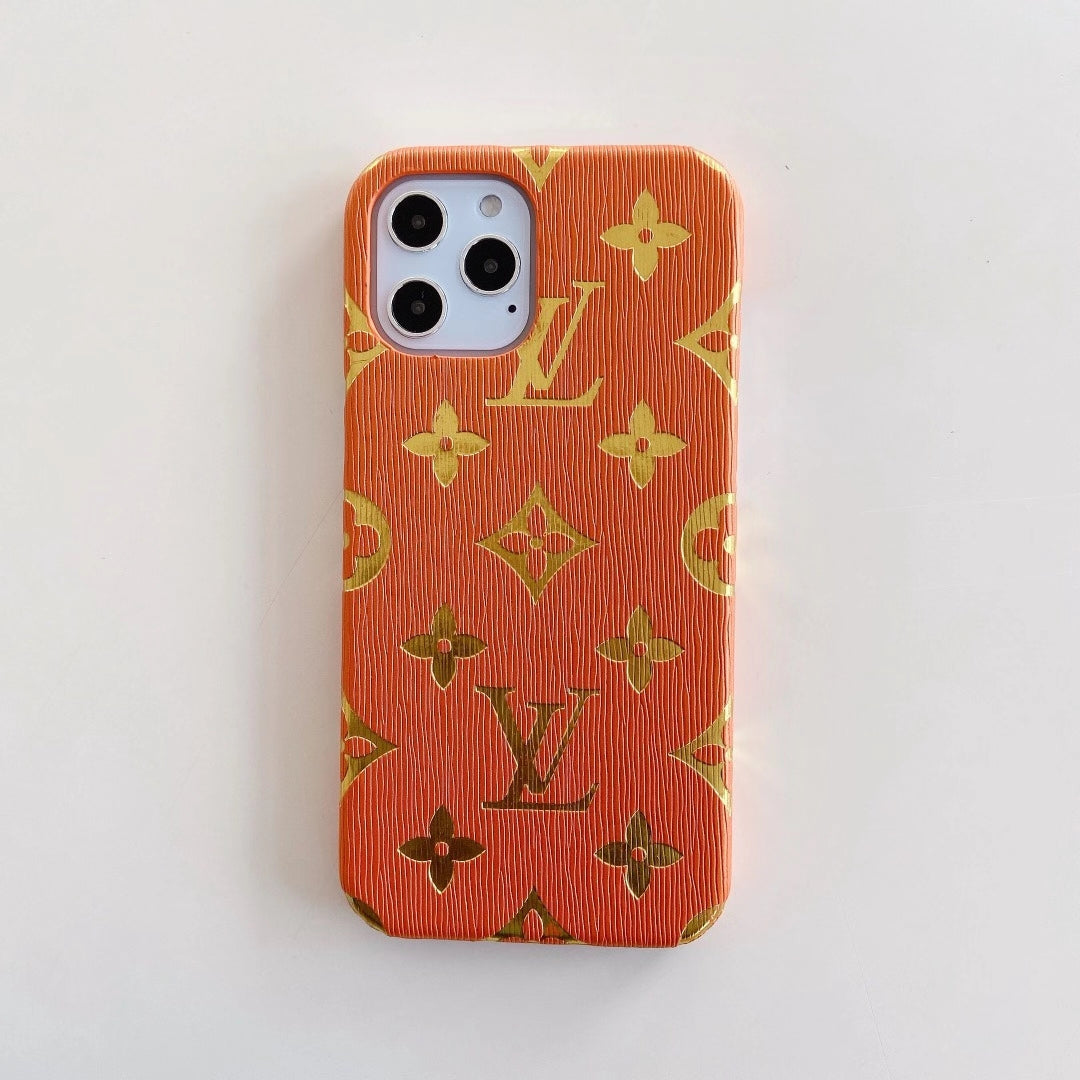 Bronzing pattern leather phone case