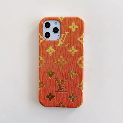 Bronzing pattern leather phone case