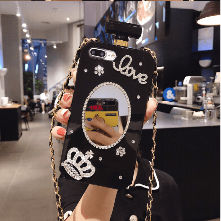 Perfume Bottle Hanging Neck Chain Phone Case - LVCASE