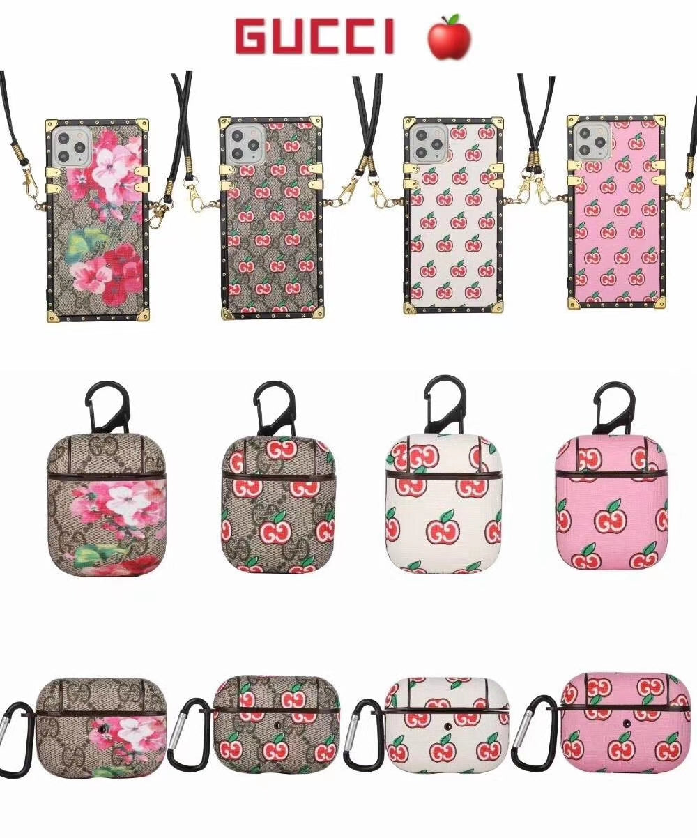 Fashion square diagonal phone case and Airpods case