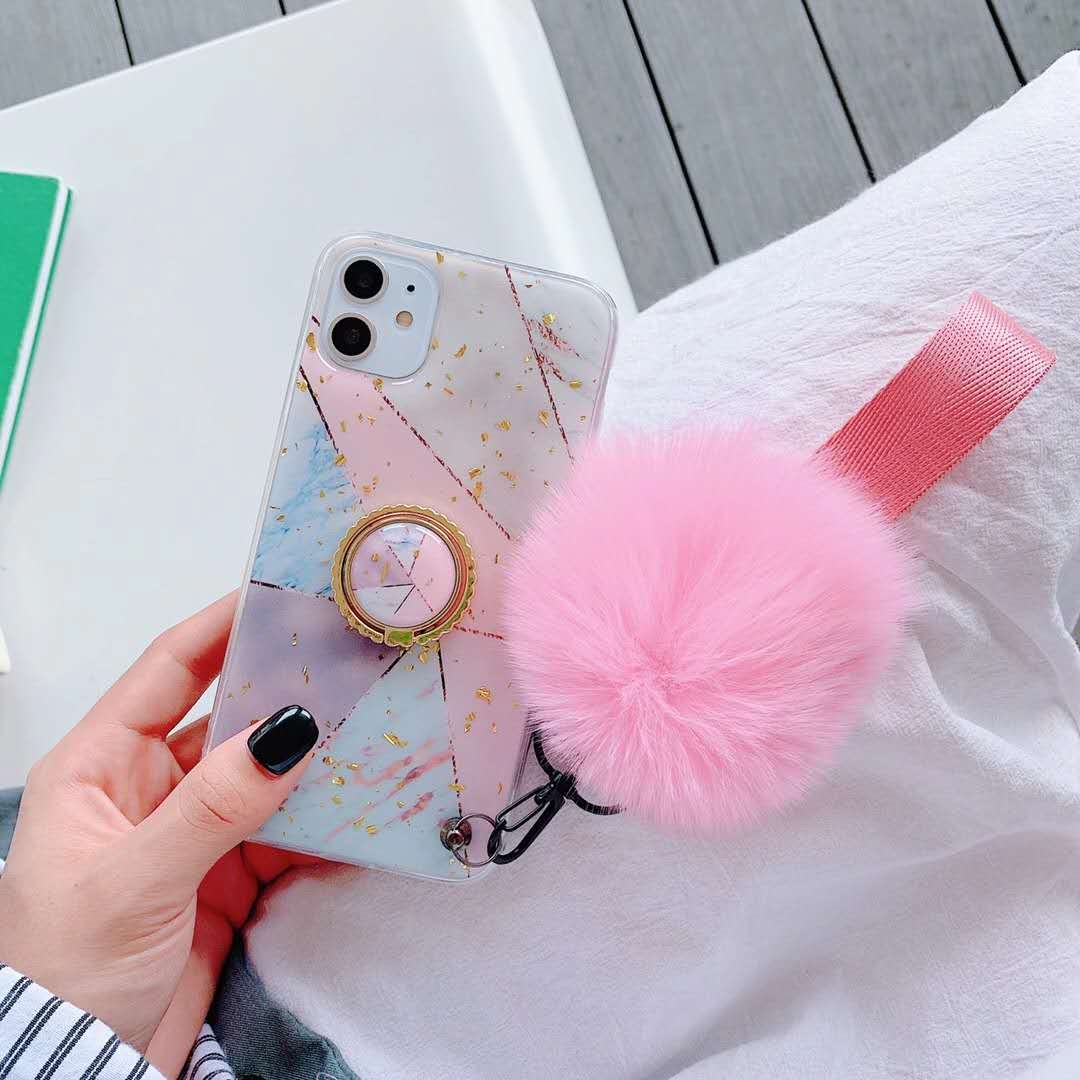 Gold foil  hair ball phone case