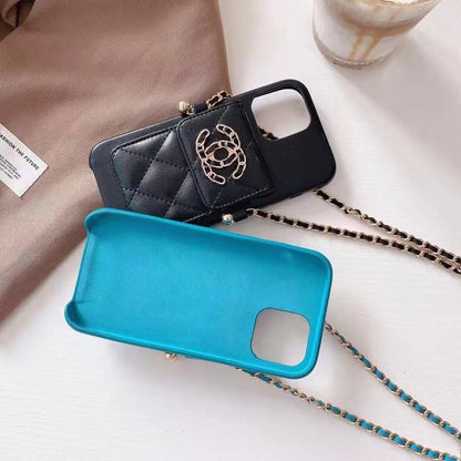 Luxury leather chain phone case  For iphone