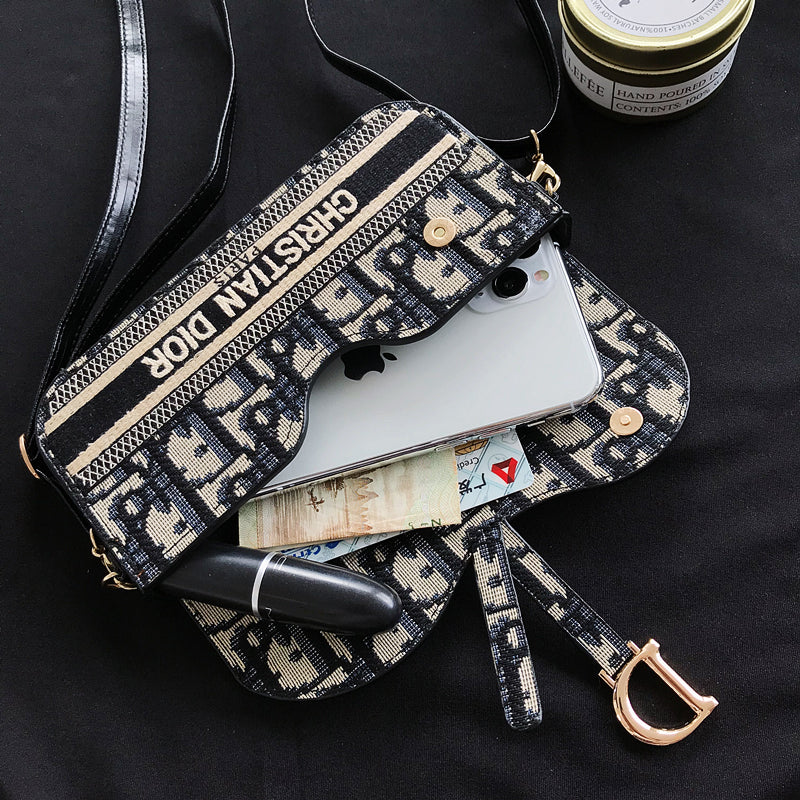 Embroidered mobile phone coin purse