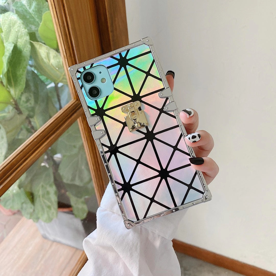 Luxury rhombic laser phone case
