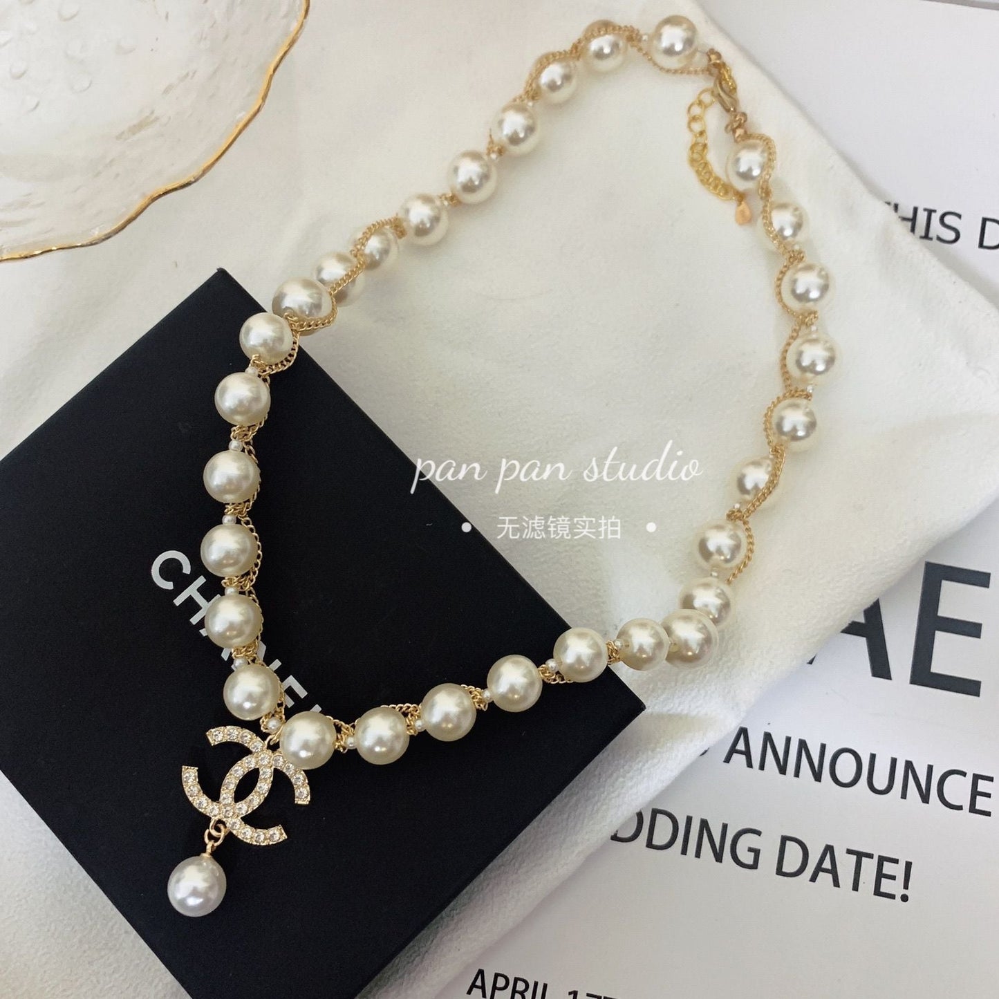 Sheepskin Necklace neck chain pearl chain