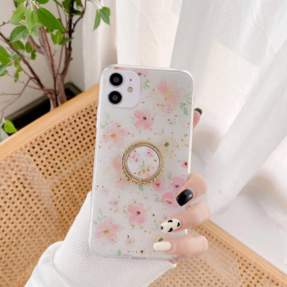 Small floral gold foil phone case