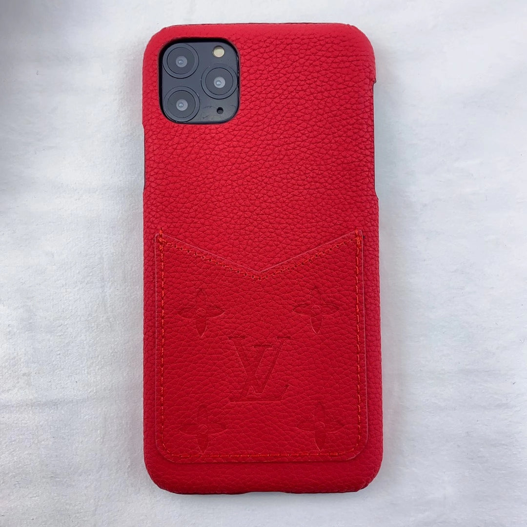 Leather card pocket splicing phone case