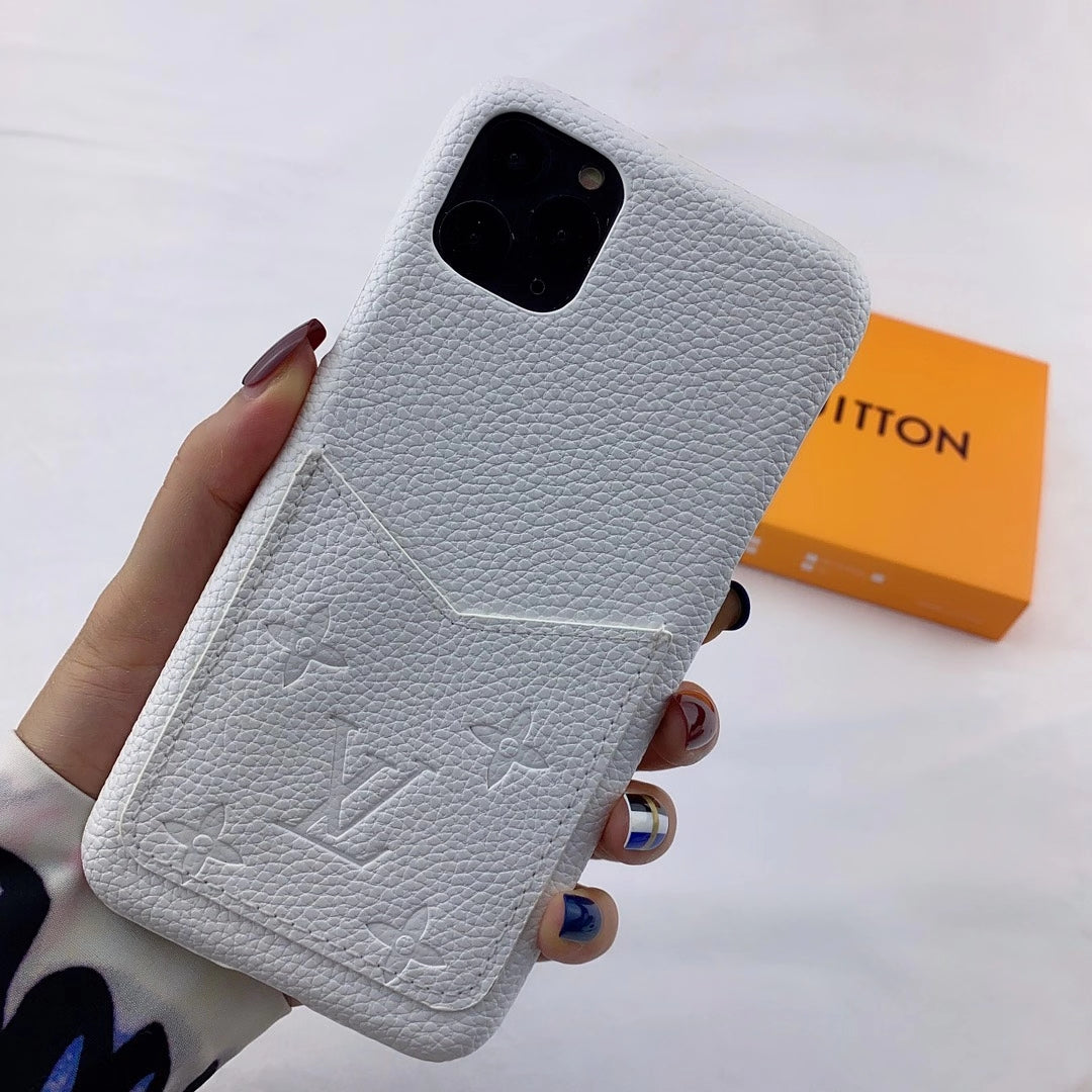 Leather card pocket splicing phone case