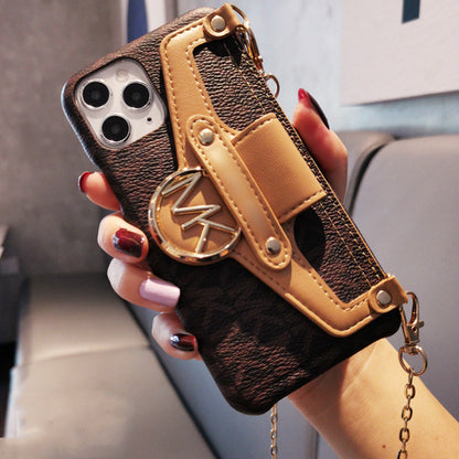Diagonal chain card case phone case