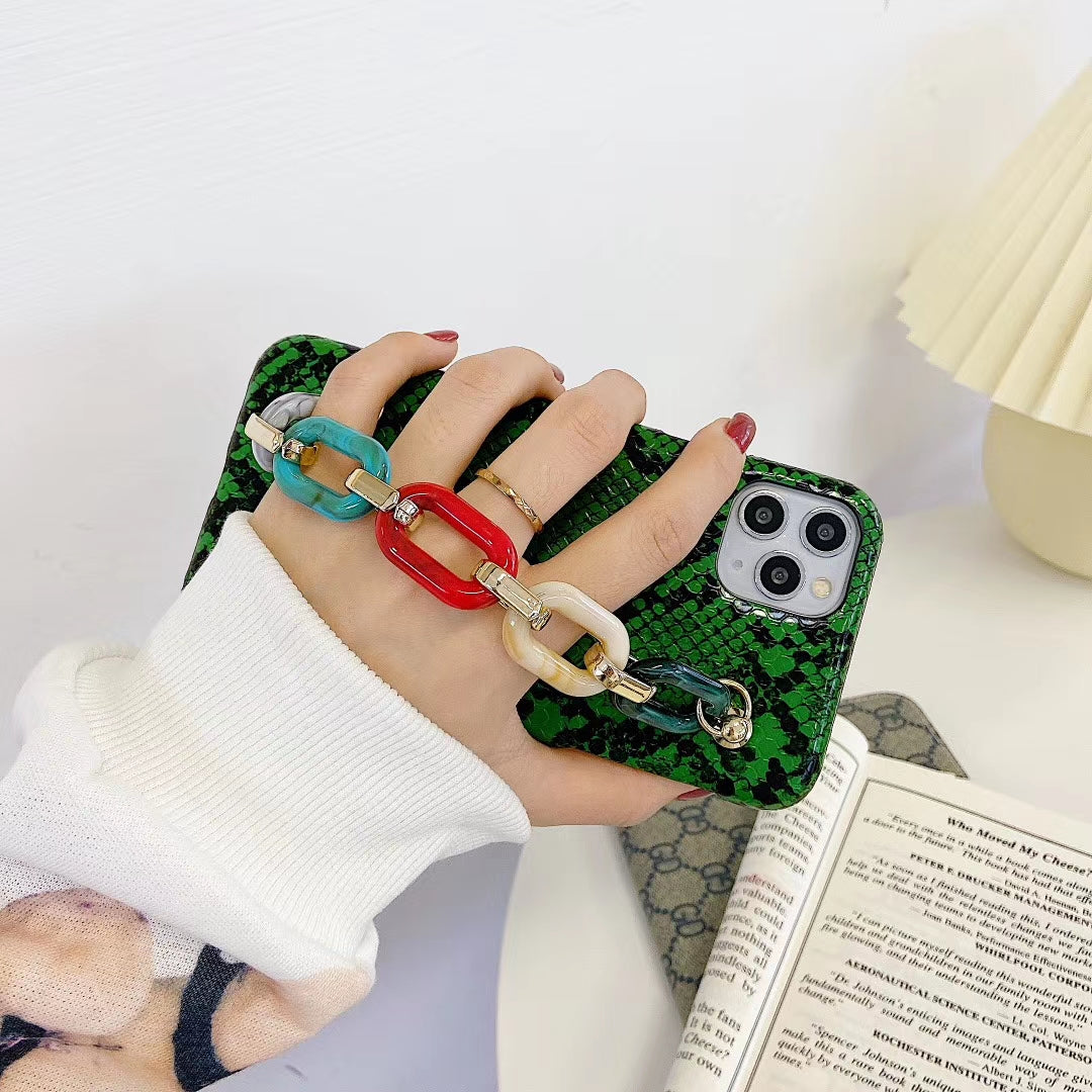 Snake skin  Leather mobile phone case