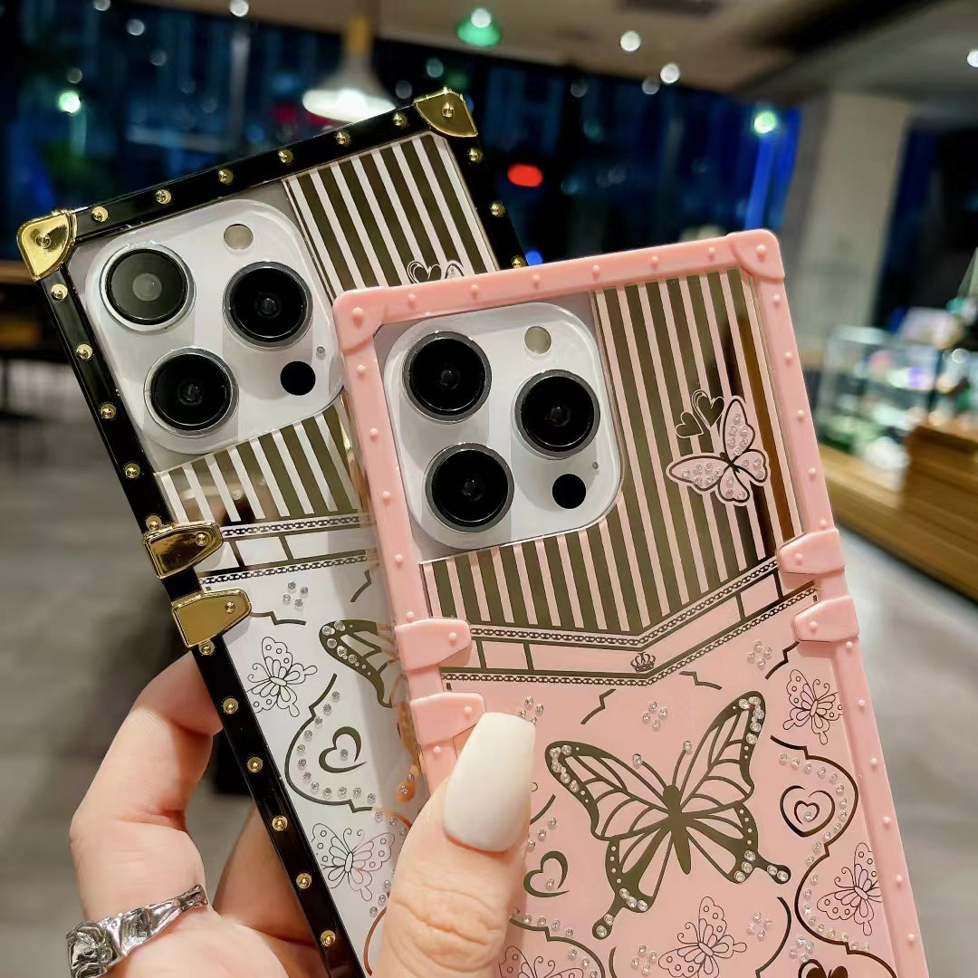 Luxury  butterfly Square Phone Case for iPhone