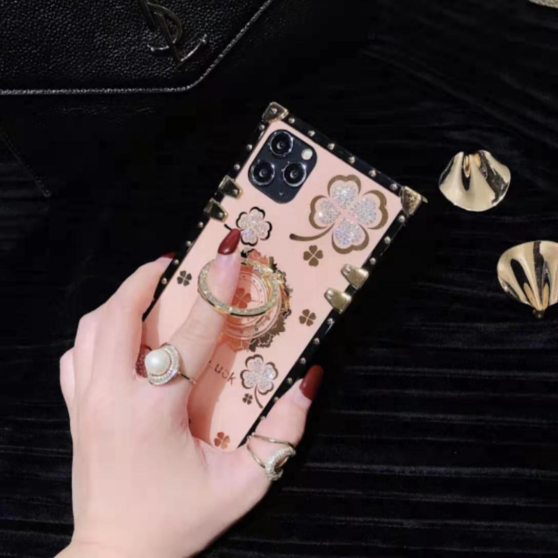 Rhinestone Bracket Square Phone Case