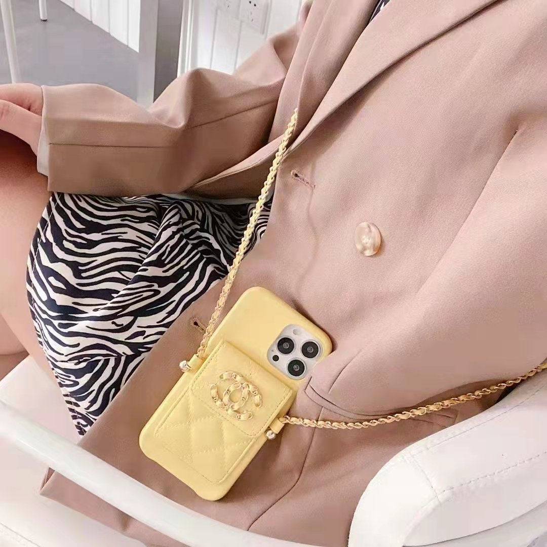 Luxury leather chain phone case  For iphone