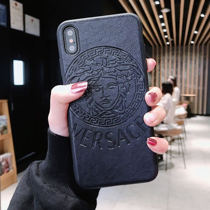 Embossed soft leather phone case