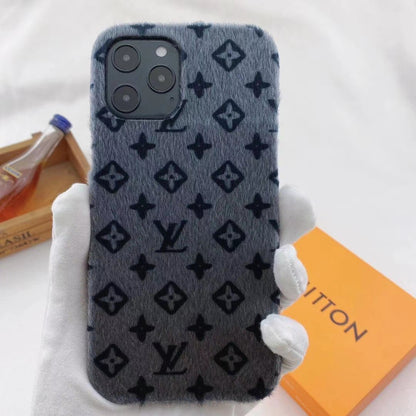 Fashion plush letter phone case