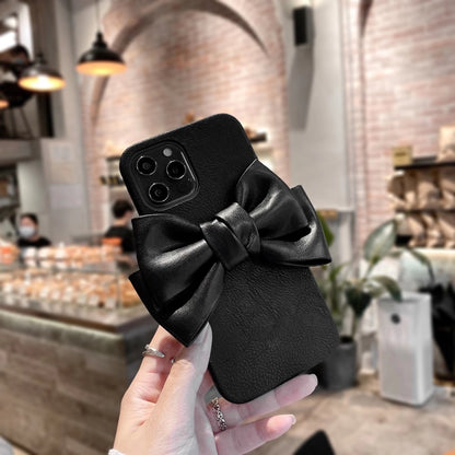 Bowknot leather phone case