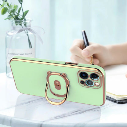 Electroplating bear Bracket phone case