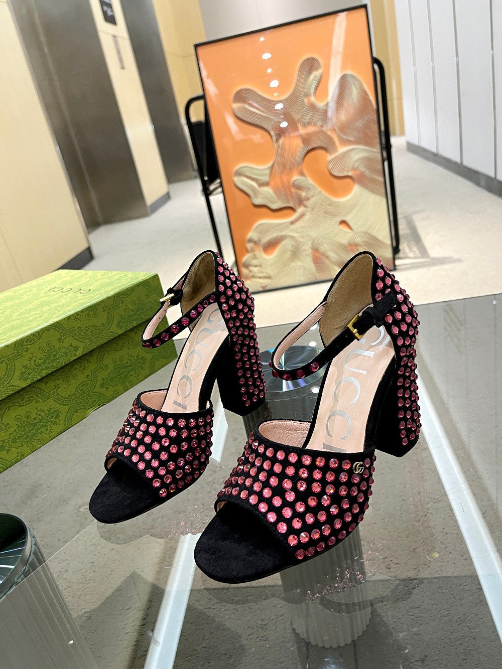 2023 GG Flash Diamond High Heel Sandals - S23