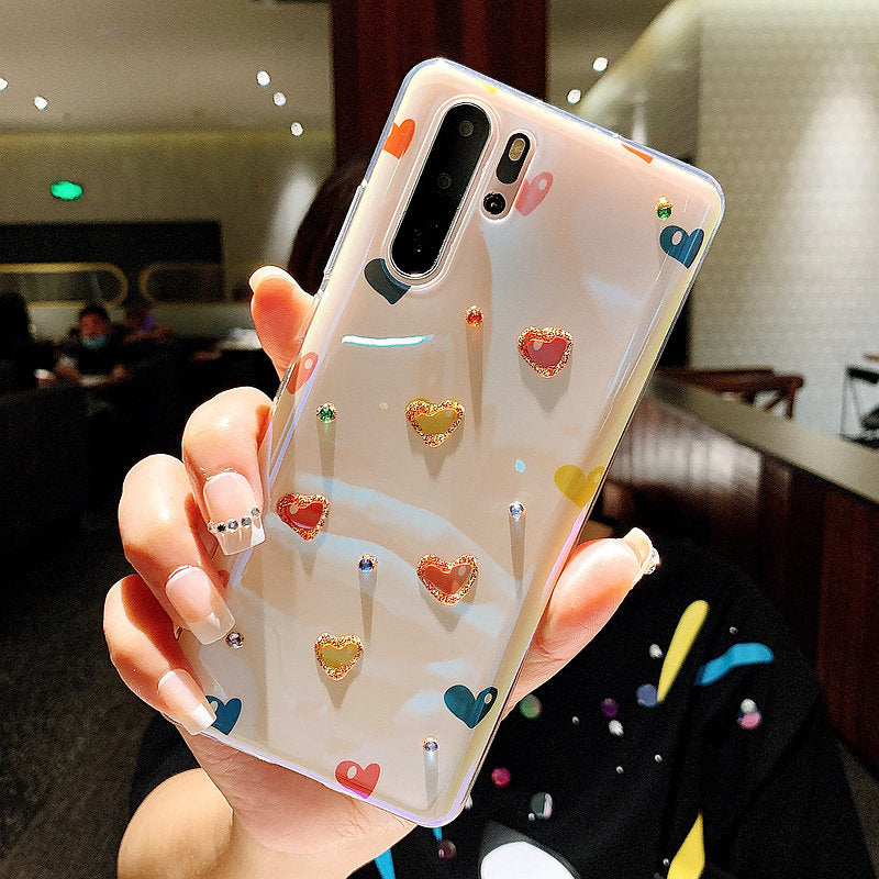 Rhinestone Love heart Blu-ray Phone Case