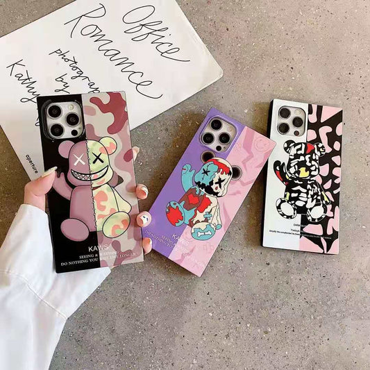 Glossy Violent Bear Square Phone Case For iphone