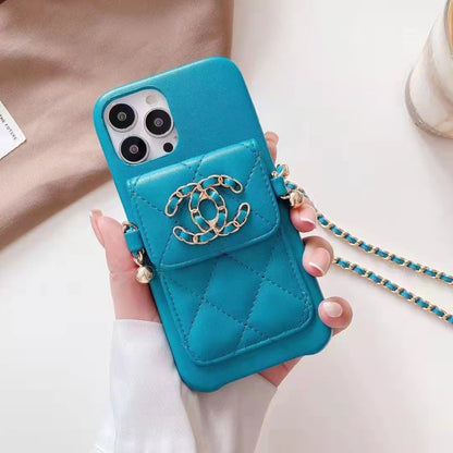 Luxury leather chain phone case  For iphone
