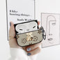 Retro flower  leather Airpods case
