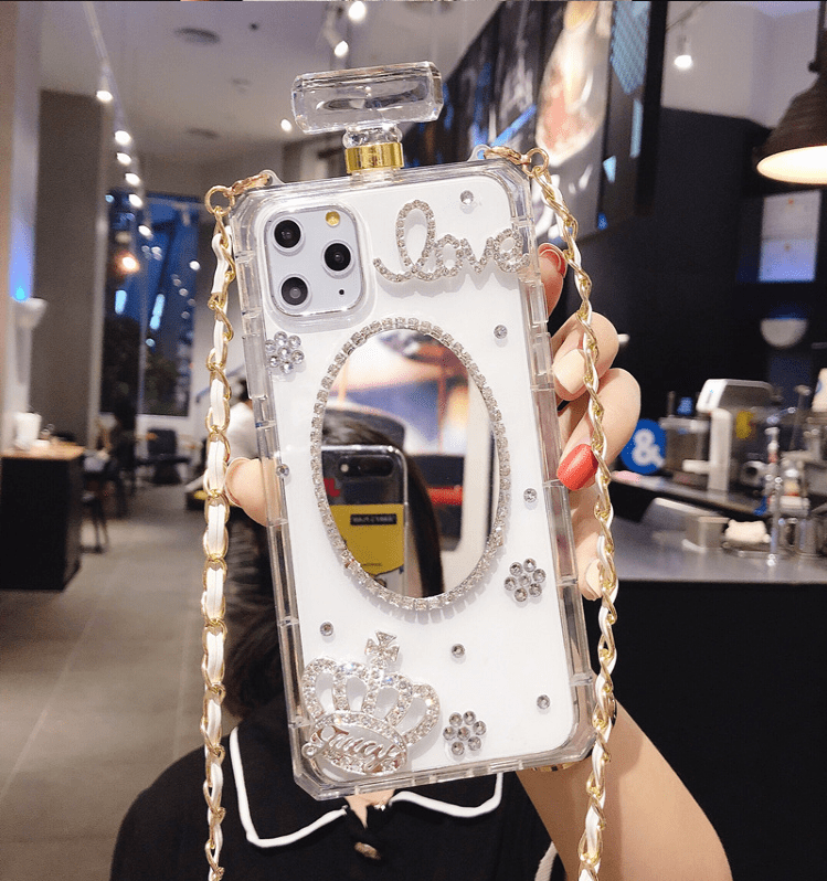 Perfume Bottle Hanging Neck Chain Phone Case - LVCASE