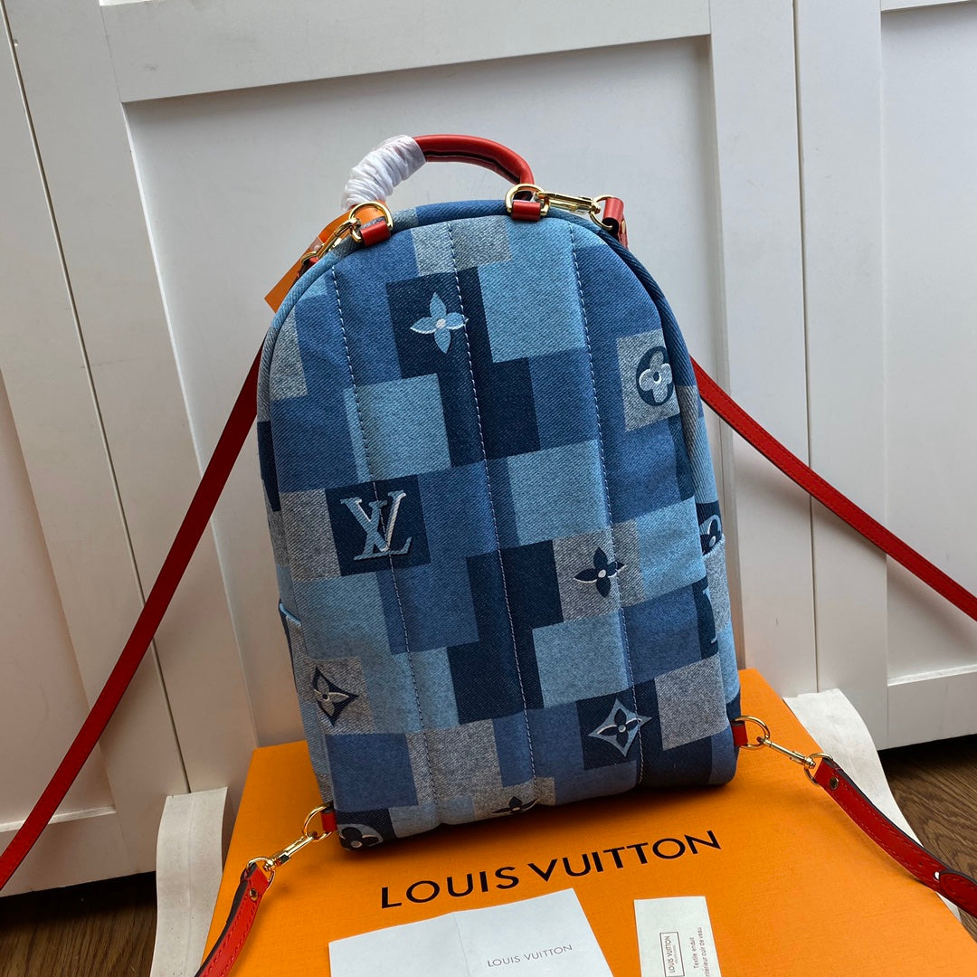 L V Blue Backpack (Mini) [ 17 x 22 x 10cm ]