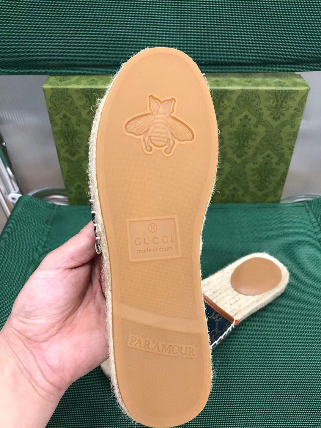 G Slides - Wheat [Denim/Gold Buckle]