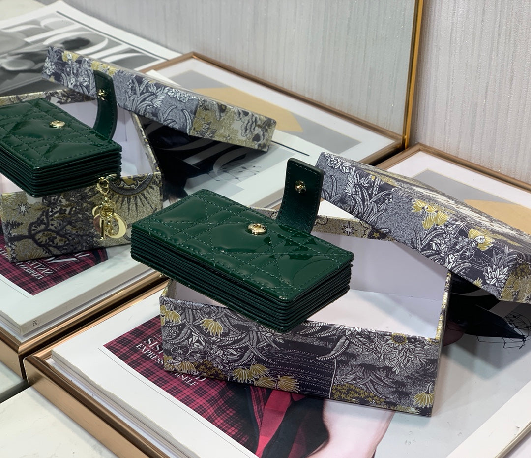 D I O R - Organ Card Holder 10.5cm (Emerald)