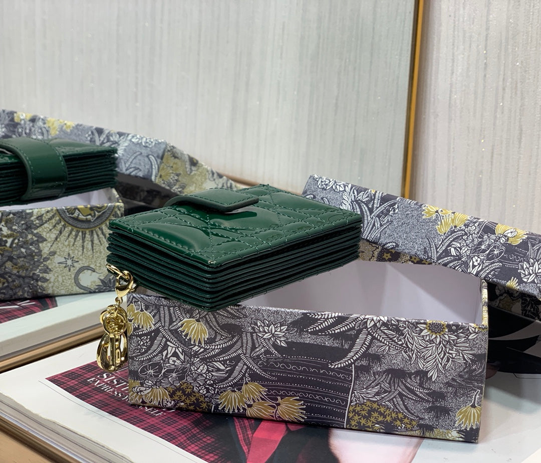 D I O R - Organ Card Holder 10.5cm (Emerald)