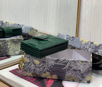 D I O R - Organ Card Holder 10.5cm (Emerald)