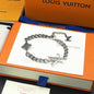 L v silver bracelet