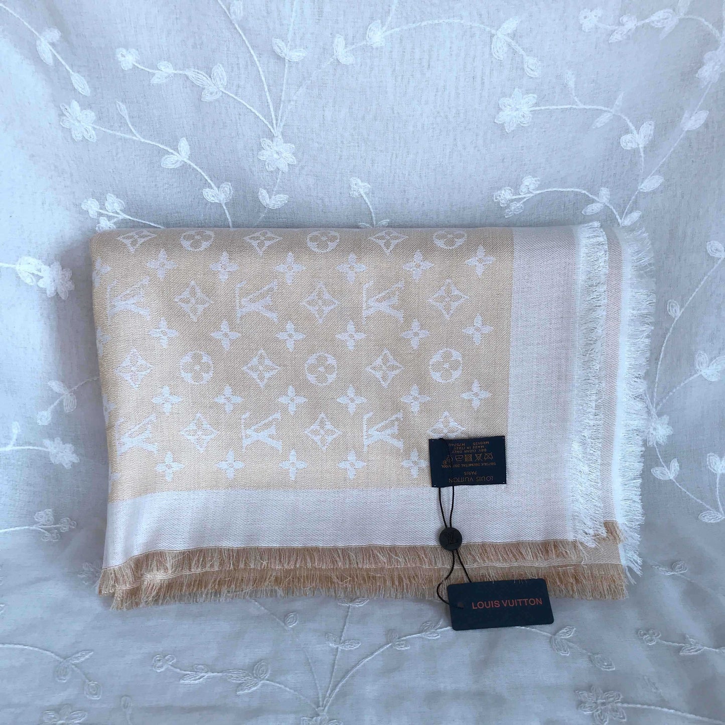 Lv cream scarf